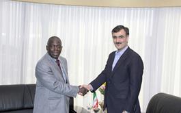 دیدار دکتر محمدرضا فرزین، رئیس هیأت عامل صندوق توسعه ملی با دکتر محمد احمد کیسوله  سفیر اوگاندا 